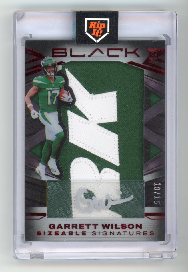2022 Panini Black Garrett Wilson Jumbo Rookie Patch Auto /15