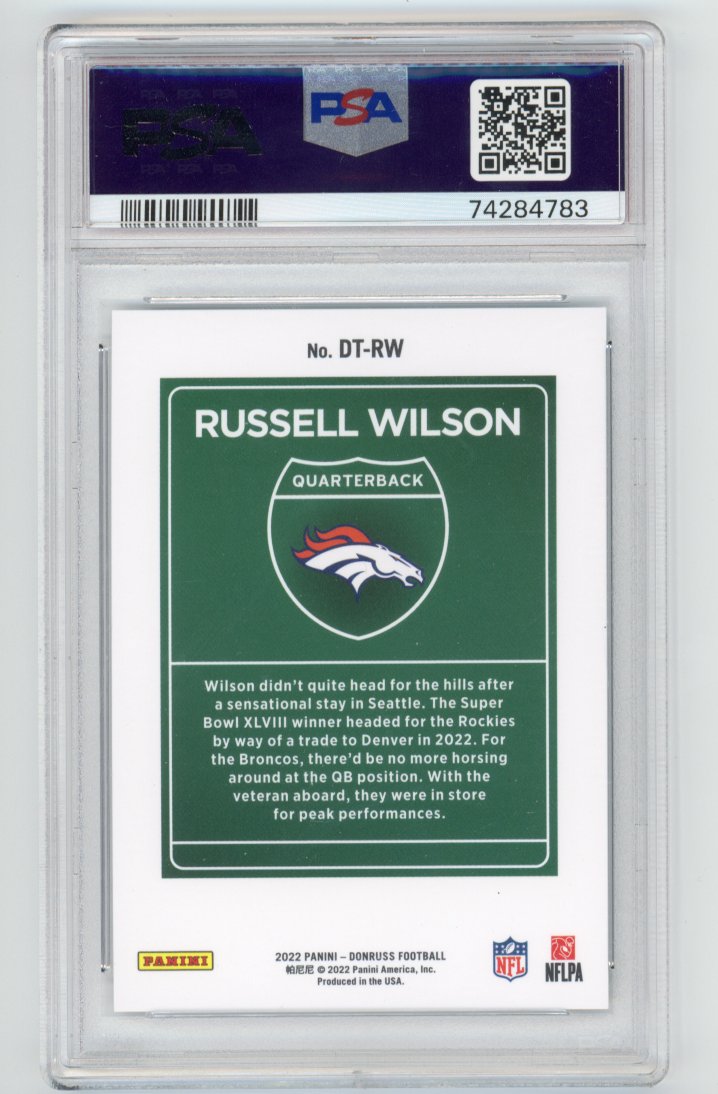 2022 Donruss Russell Wilson Downtown PSA 10