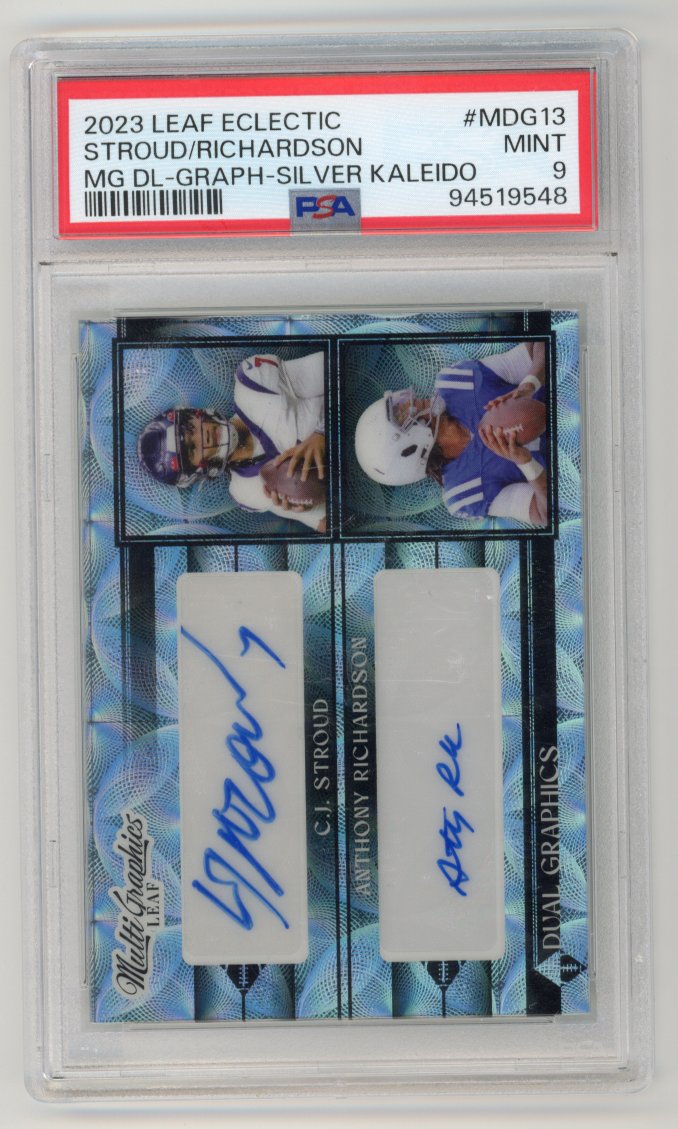 2023 Leaf Eclectic CJ Stroud & Anthony Richardson Multi Autograph /5 PSA 9