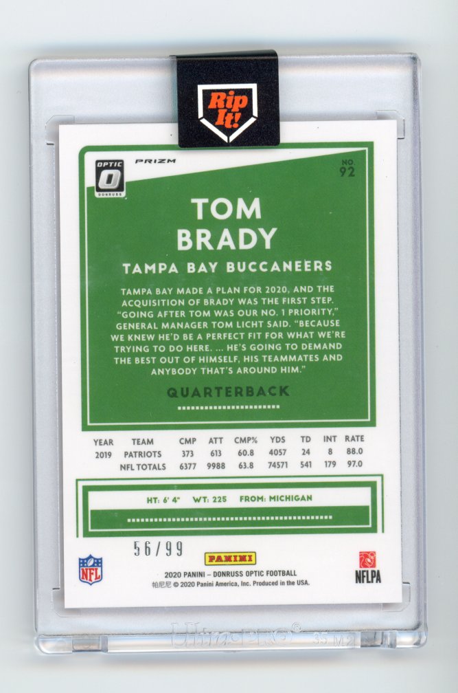 2020 Panini Optic Donruss Tom Brady 56/99