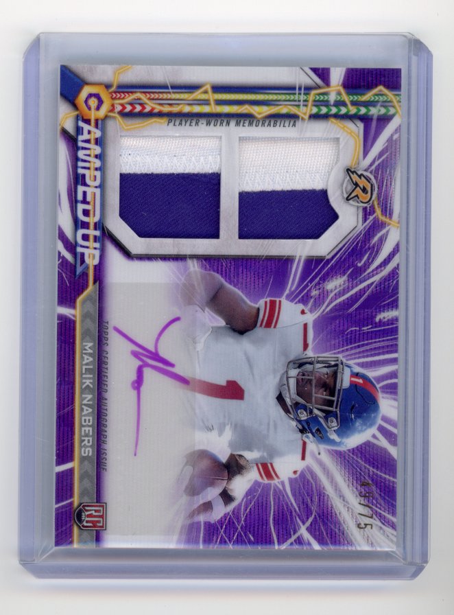 2024 topps resurgence malik nabers rookie patch auto /75