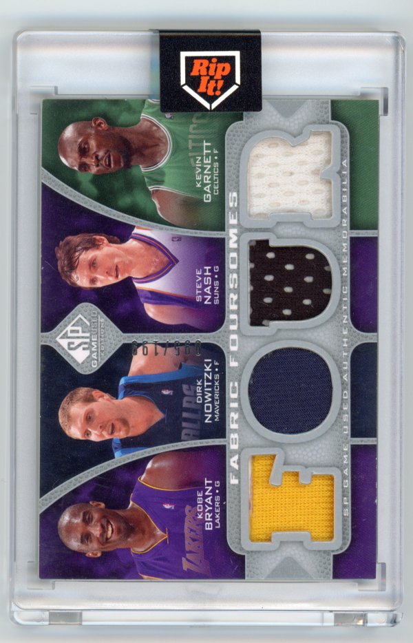 2009-10 so authentic Kobe Nash Dirk Garnett quad patch /199