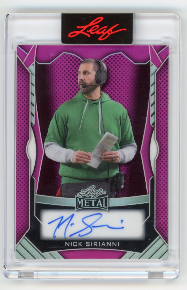 2025 LEAF METAL PHILLY ROAD TO VICTORY NICK SIRIANNI PINK ON CARD AUTO /30