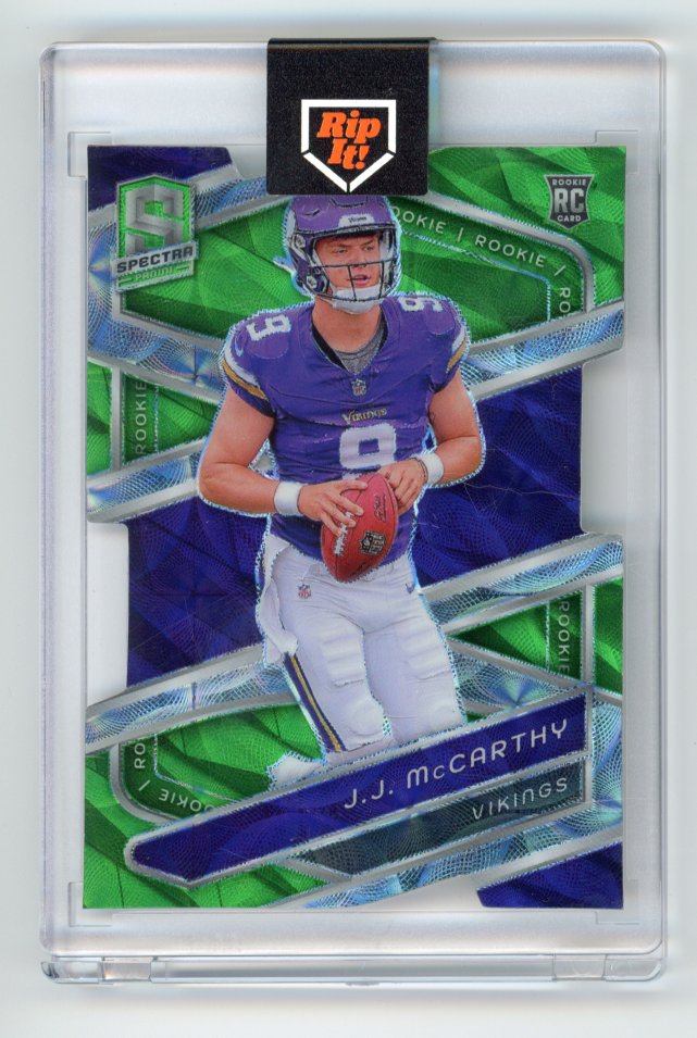 2024 Panini Spectra JJ McCarthy Green Scope die cut rookie /30