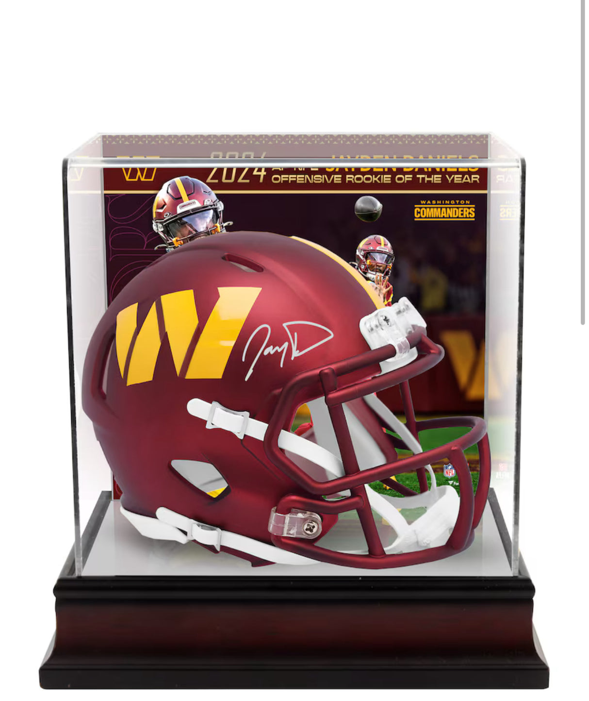 Jayden Daniels Autographed Mini Helmet with case