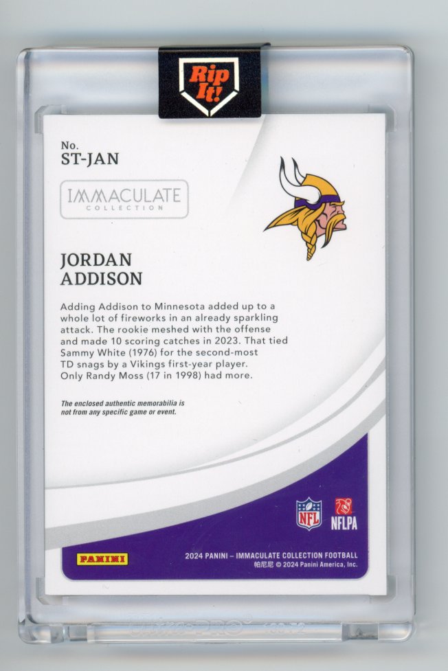 2024 Panini Immaculate Jordan Addison Patch /15