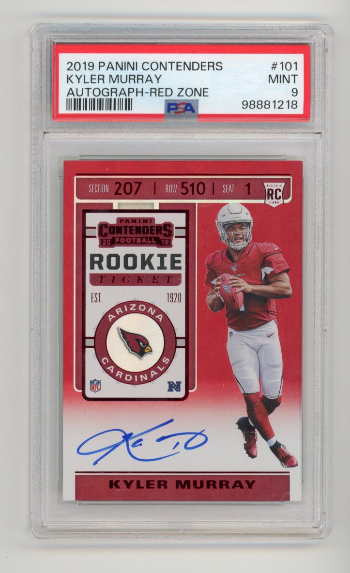 2019 Panini Contenders Kyler Murray Rookie Autograph Red Zone PSA 9