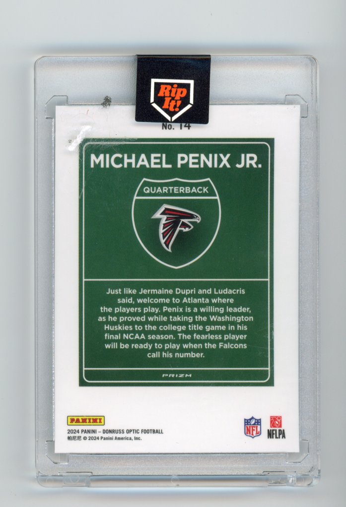 2024 Optic Donruss Micheal Penix Jr Rookie Downtown