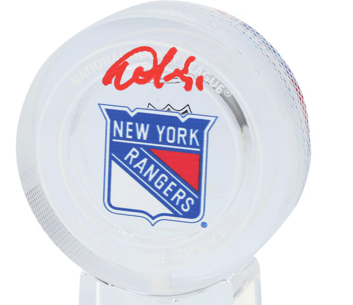 Igor Shesterkin New York Rangers Autographed Fanatics Authentic Crystal Puck Filled with Ice from a New York Rangers Game During the 2023-2024 Season