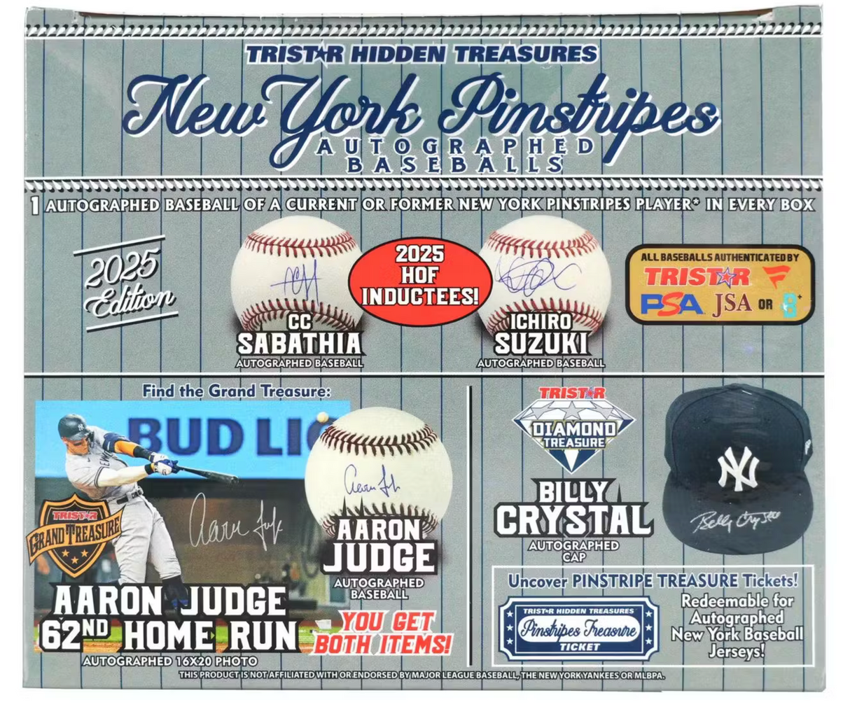 2025 TriStar New York Pinstripes Autographed Baseball Hobby Box