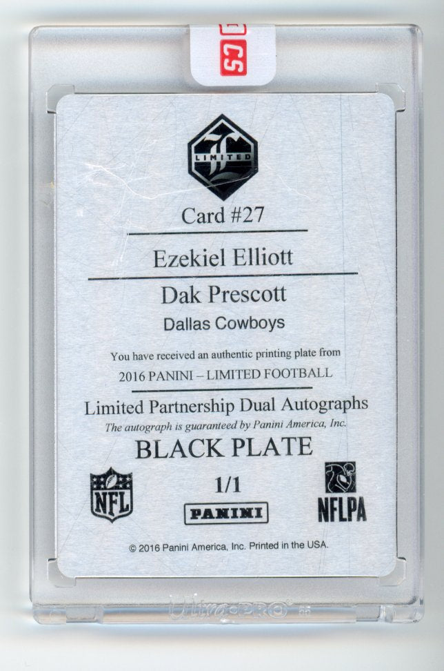 2016 Panini Limited Dak Prescott/ Ezekiel Elliott Dual Rookie auto 1/1