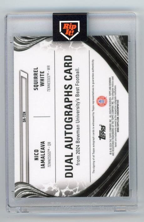 2024 Bowman Best University Nico Iamaleava Squirrel White orange dual rookie auto /25