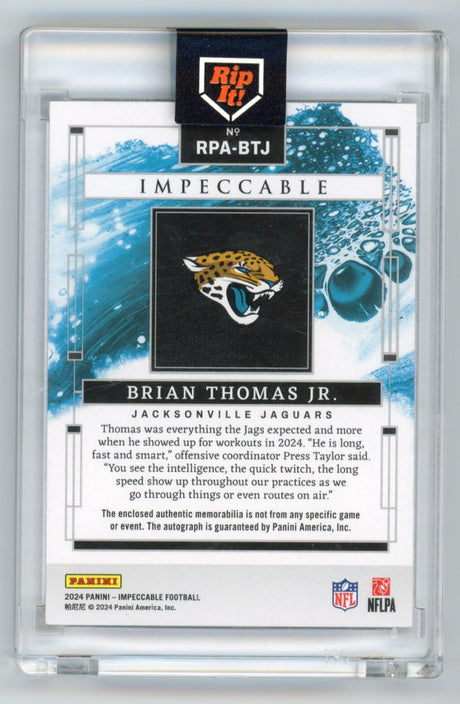 2024 Panini Impeccable Brian Thomas Rookie Patch Autograph /99