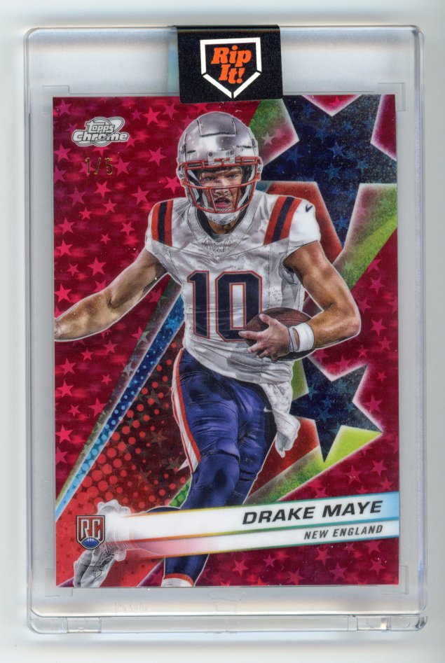 2024 Topps Cosmic Chrome Drake Maye Rookie Red Refractor /5