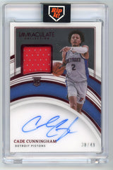 2021-22 Panini Imaculate Cade Cunningham Rookie Patch Autograph /49