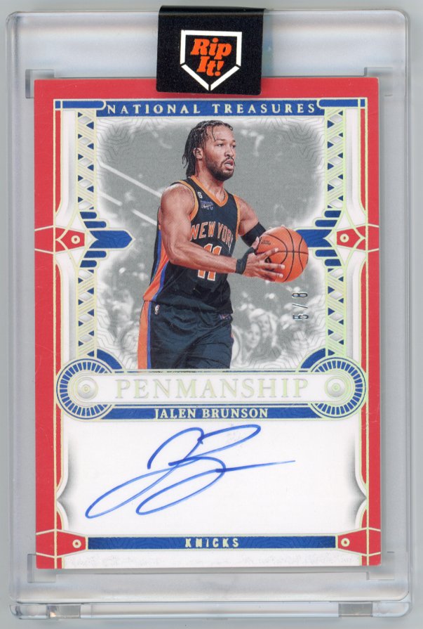 2023-24 Panini National Treasures jalen brunson auto /8