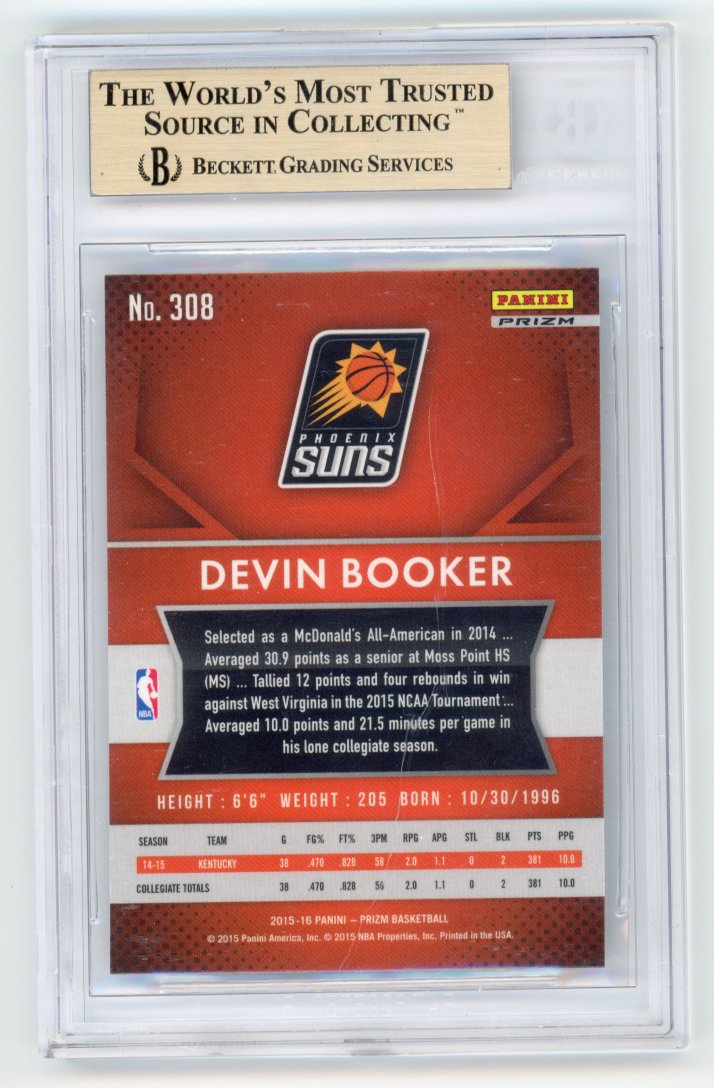 2015 Panini Prizm Silver Devin Booker BGS 9.5