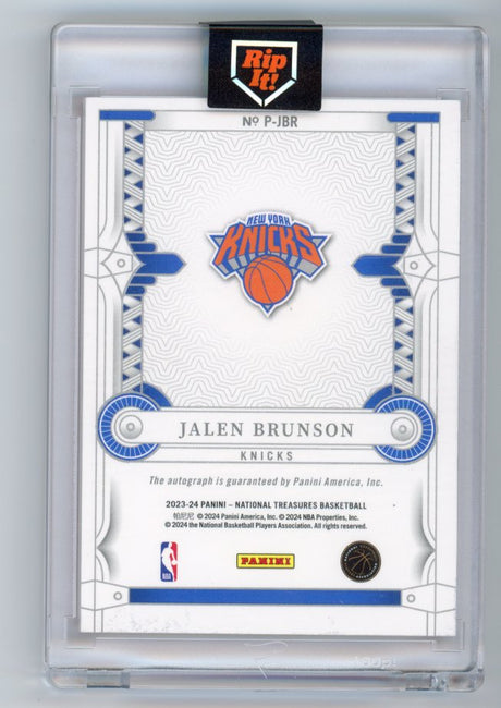2023-24 Panini National Treasures jalen brunson auto /8