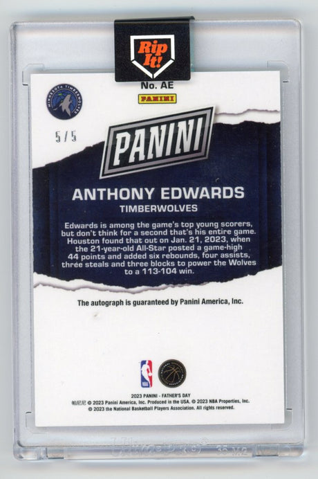2023 Panini Private Signings Anthony Edwards 5/5