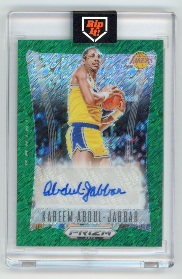 2023-24 Panini Prizm Deca Kareem Abdul Jabbar Green Shimmer auto /15