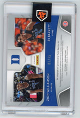 2019 Panini Prizm Draft Picks Zion Williams / RJ Barret Dual Autograph 1/15