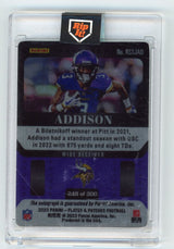 2023 Panini Plates & Patches Jordan Addison Rookie Steel Signature