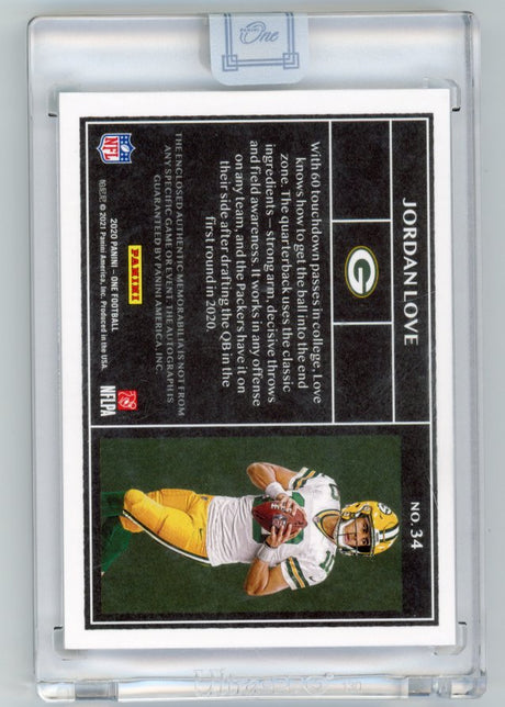 2020 Panini One Football Jordan Love Rookie Patch Autograph /25