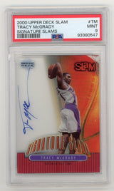 2000 upper deck slam tracy mcgrady auto psa 9