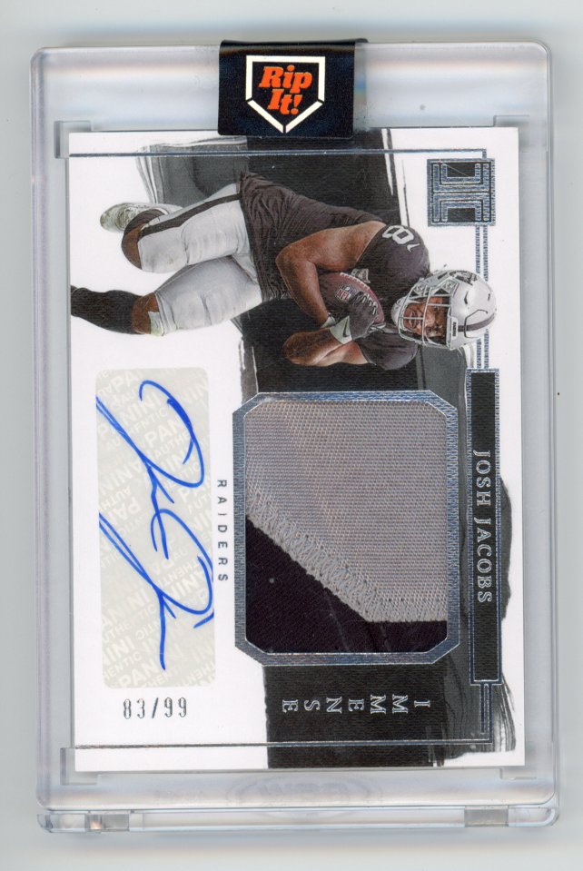 2023 Panini Impeccable Josh Jacobs Patch Autograph /99