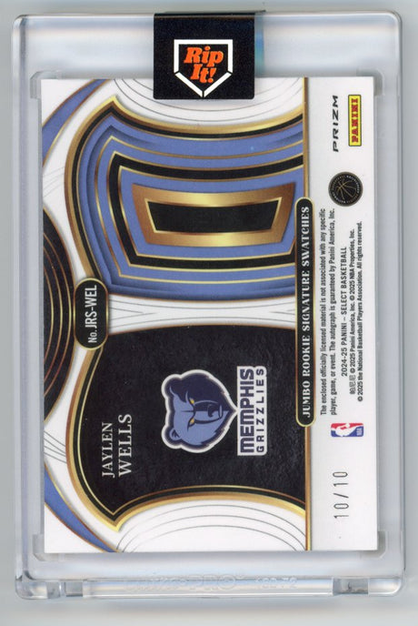 2024-25 Panini Select Jaylen Wells Rookie Patch Autograph /10