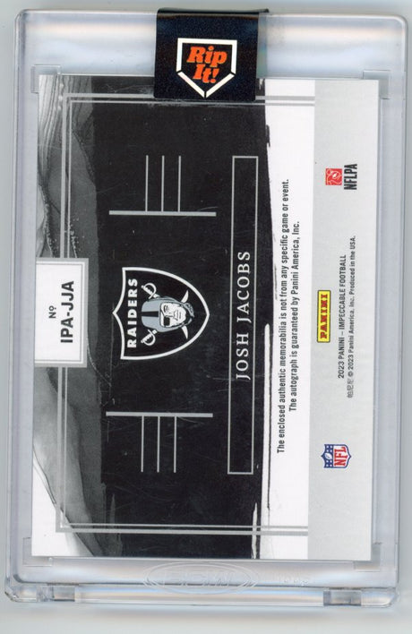 2023 Panini Impeccable Josh Jacobs Patch Autograph /99