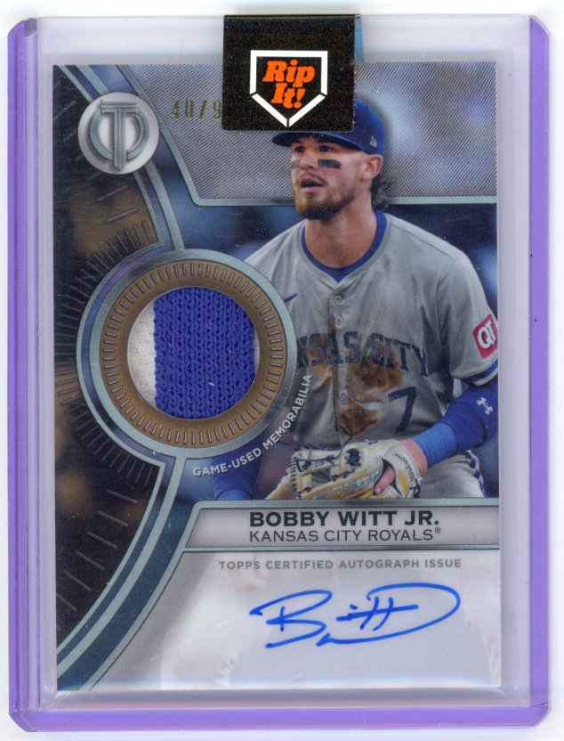 2025 Topps Tribute Bobby Witt Jr Patch Autograph/99