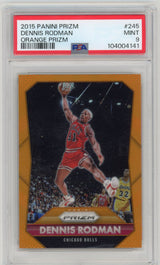 2015 Panini Prizm Dennis Rodman Orange Prizm PSA 9 /65