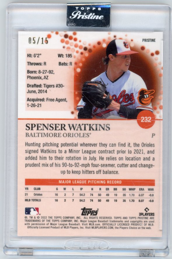 2022 Topps Pristine Spenser Watkins Rookie /15
